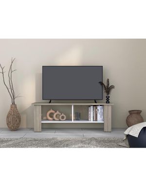 Mesa Para Tv Navi, Bardolino y Blanco Marquez, Para Televisor Hasta 65 Pulgadas