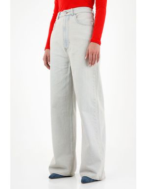 Jean azul de tiro súper alto para mujer