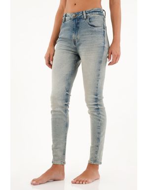 Jean Super Slim de tiro medio azul para mujer