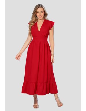 Vestido Largo Mujer Rojo Mp 869